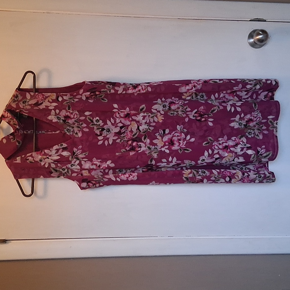 White House Black Market Purple Choker Neck Dress Size 6